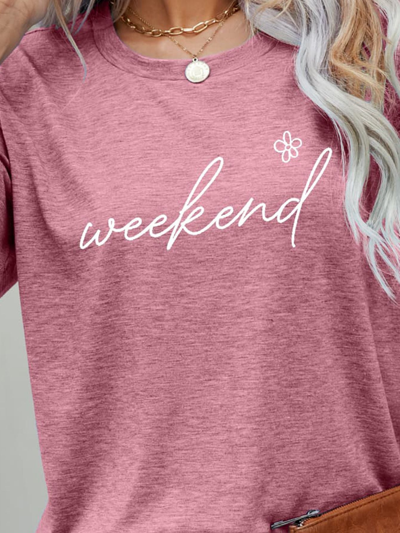 WEEKEND Flower Graphic Short Sleeve Tee - T-Shirts - Shirts & Tops - 15 - 2024
