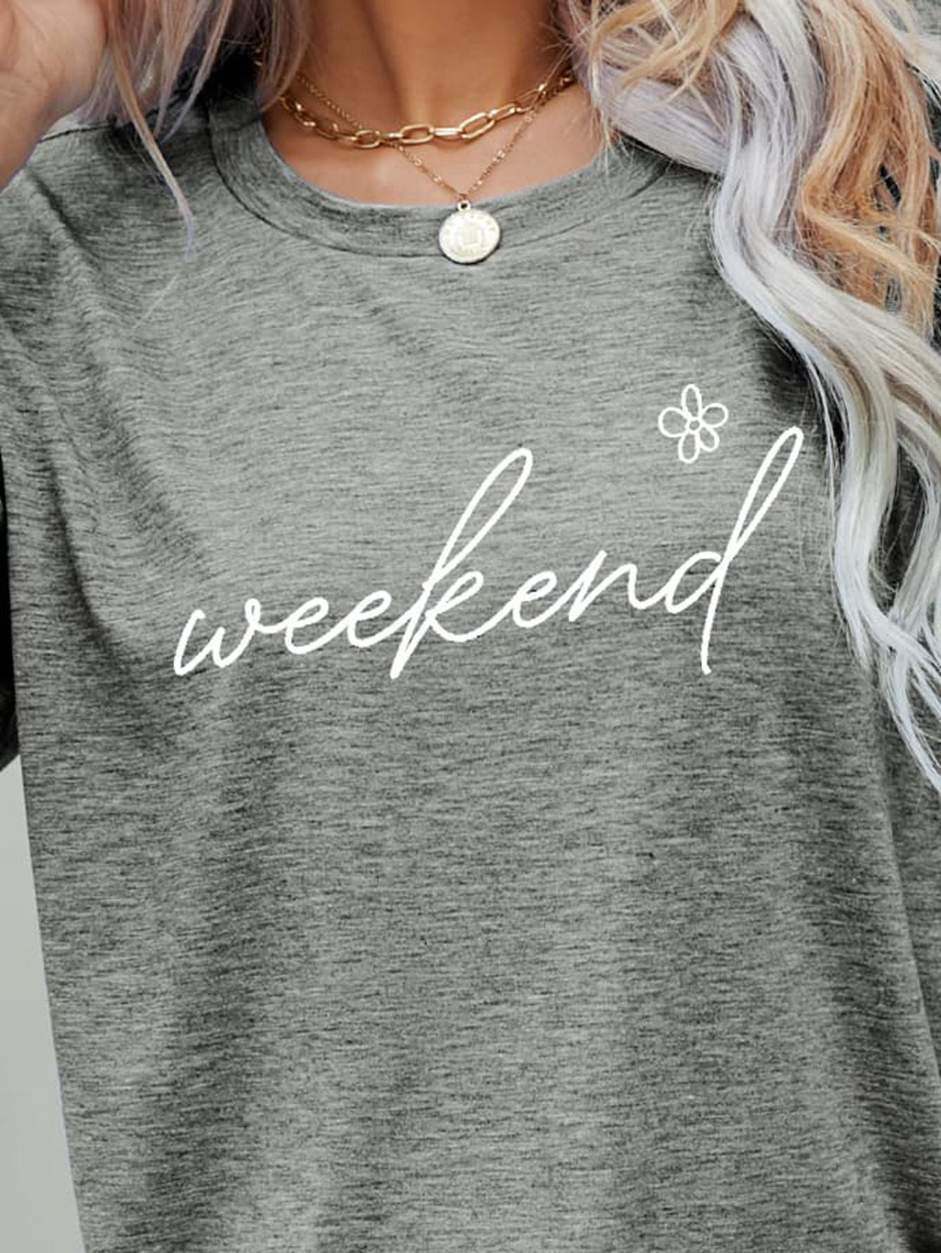 WEEKEND Flower Graphic Short Sleeve Tee - T-Shirts - Shirts & Tops - 3 - 2024