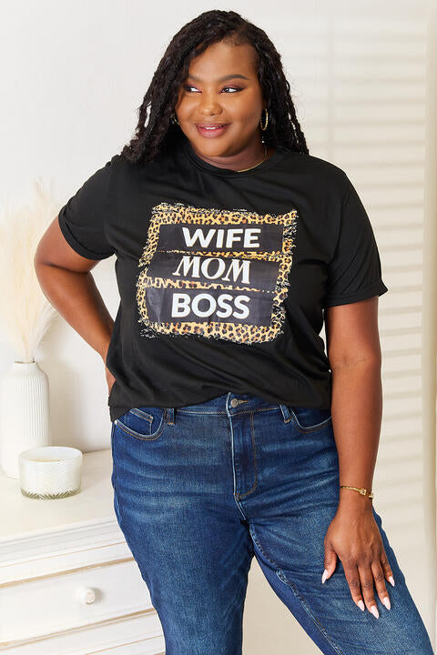 WIFE MOM BOSS Leopard Graphic T-Shirt - Black / S - T-Shirts - Shirts & Tops - 1 - 2024