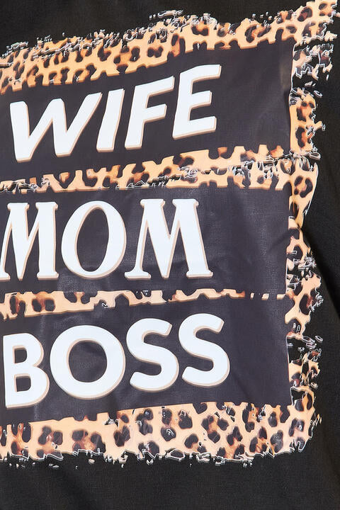 WIFE MOM BOSS Leopard Graphic T-Shirt - T-Shirts - Shirts & Tops - 9 - 2024
