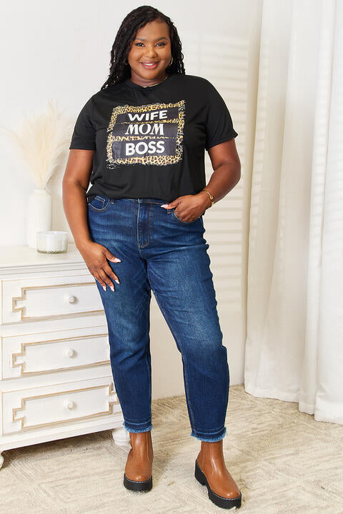 WIFE MOM BOSS Leopard Graphic T-Shirt - T-Shirts - Shirts & Tops - 4 - 2024