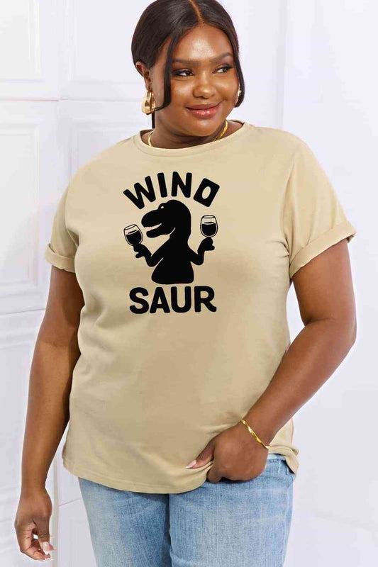 WINOSAUR Graphic Cotton T-Shirt - Taupe / S - T-Shirts - Shirts & Tops - 1 - 2024