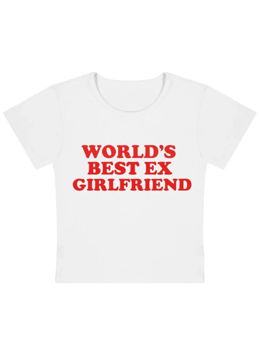 ’World’s Best Ex Girlfriend’ Tee - White / S - T-Shirts - Shirts & Tops - 7 - 2024