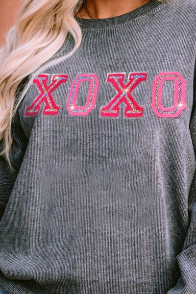 XOXO Round Neck Dropped Shoulder Sweatshirt - T-Shirts - Shirts & Tops - 2 - 2024