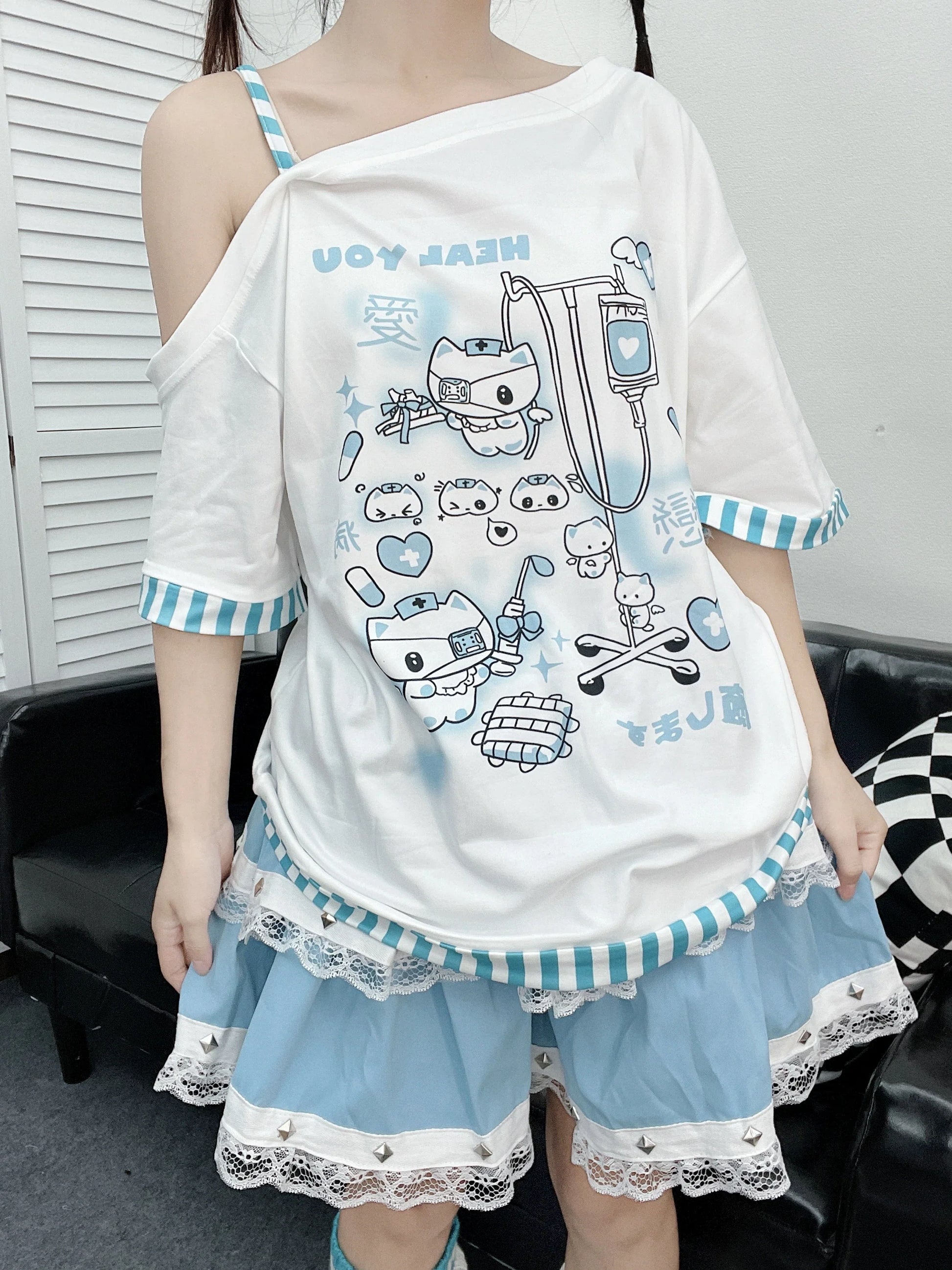 Y2K Harajuku T-Shirt – Japanese Patchwork - T-Shirts - T-Shirts - 1 - 2024