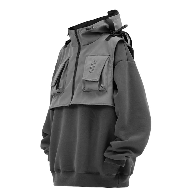 Tactical Techwear Hoodie - Hoodies & Sweatshirts - Clothing - 2024 - 8 - Gray / M