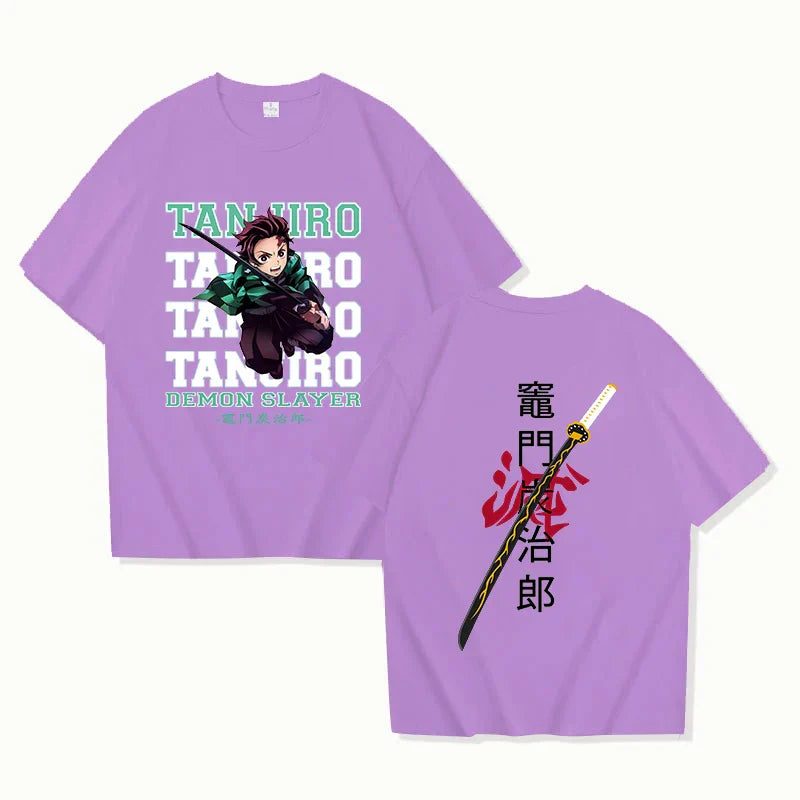 Tanjiro Demon Slayer Oversized Tee - Purple / XS - T-Shirts - T-Shirts - 3 - 2024