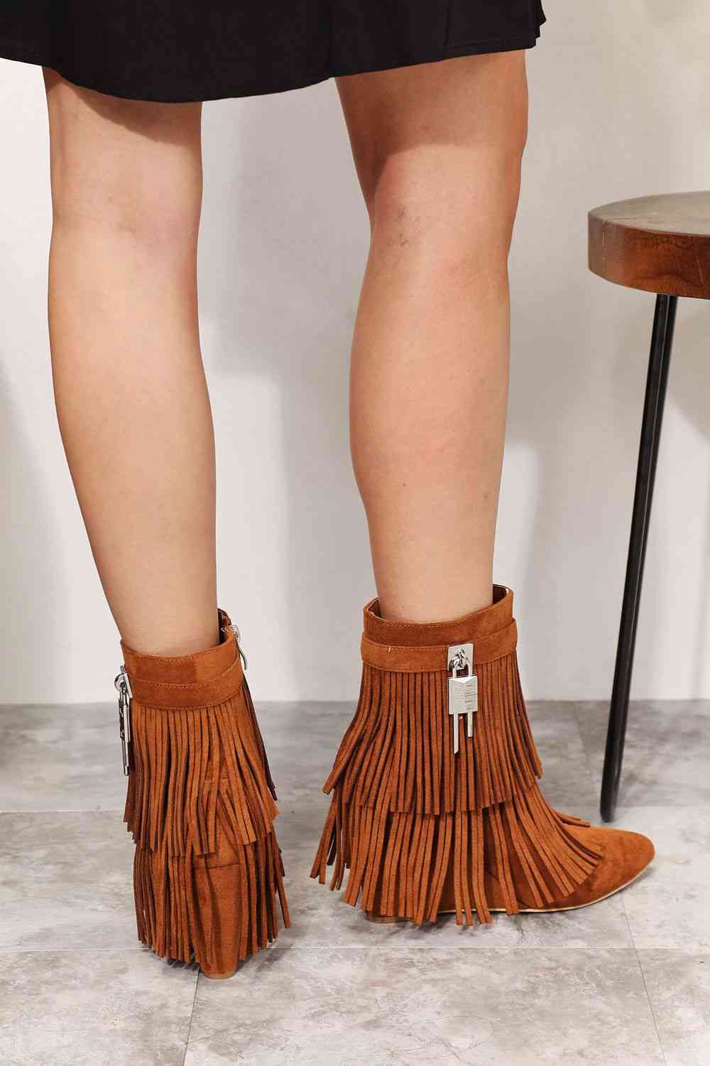 Legend Women’s Tassel Wedge Heel Ankle Booties - Women’s Clothing & Accessories - Shoes - 5 - 2024