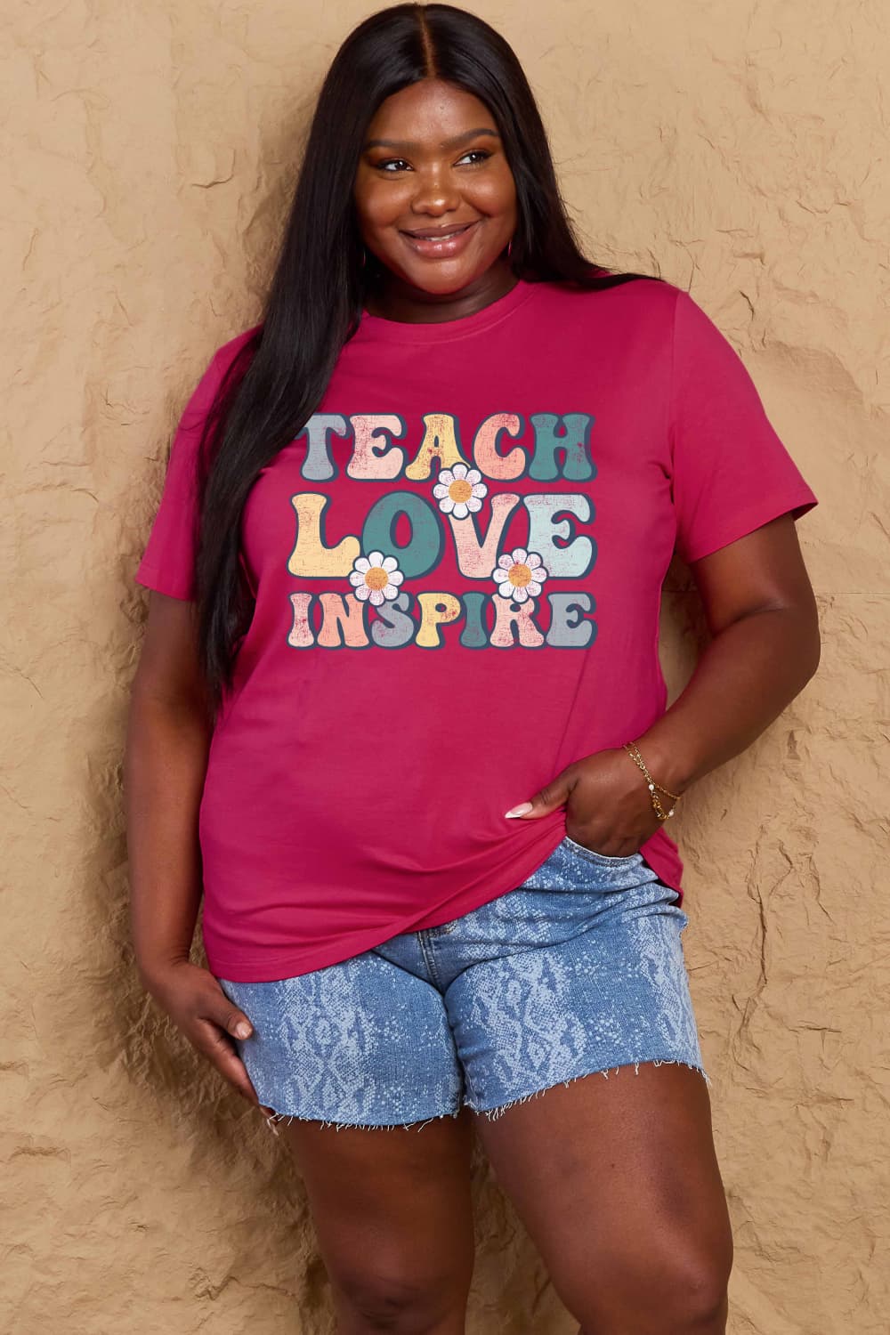 Full Size TEACH LOVE INSPIRE Graphic Cotton T-Shirt - T-Shirts - Shirts & Tops - 17 - 2024