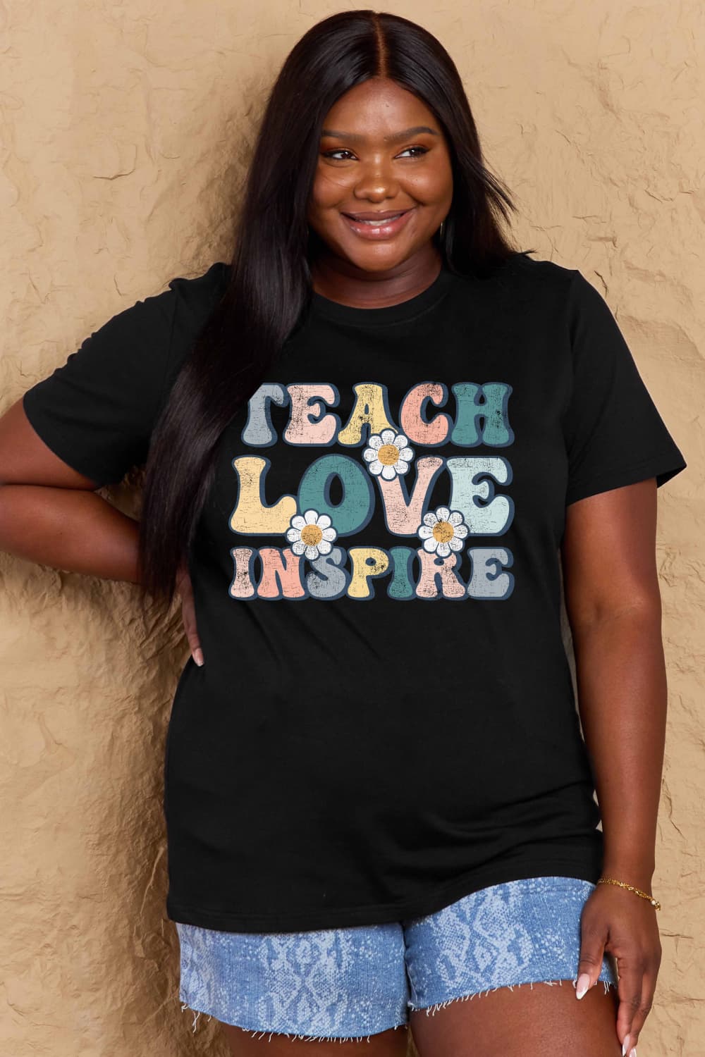 Full Size TEACH LOVE INSPIRE Graphic Cotton T-Shirt - T-Shirts - Shirts & Tops - 29 - 2024