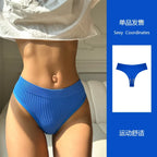 Ribbed Seamless High-Cut Sports Briefs – Summer Yoga Style - Sexy Lingerie - Panties - 9