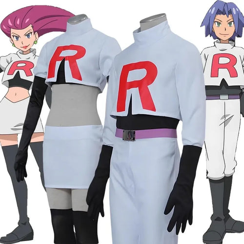Team Rocket Jessie & James Cosplay Set – Anime Full Outfit for Men & Women - Women’s Clothing & Accessories - Sets - 1