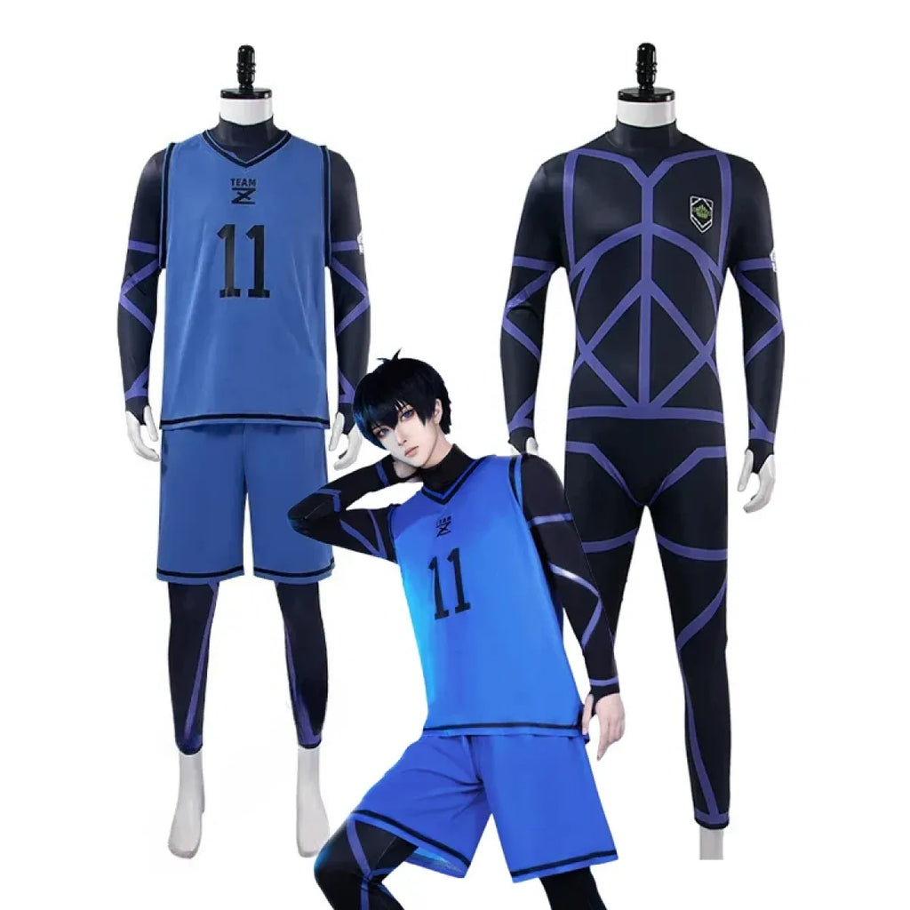 Lock Isagi Yoichi Cosplay Set – Anime Sports Jersey & Jumpsuit - Women’s Clothing & Accessories - Sets - 9