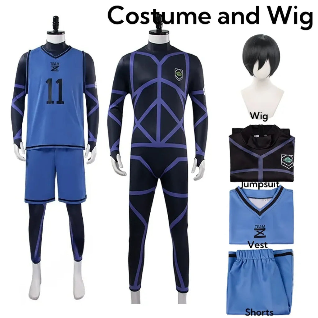 Lock Isagi Yoichi Cosplay Set – Anime Sports Jersey & Jumpsuit - Women’s Clothing & Accessories - Sets - 18