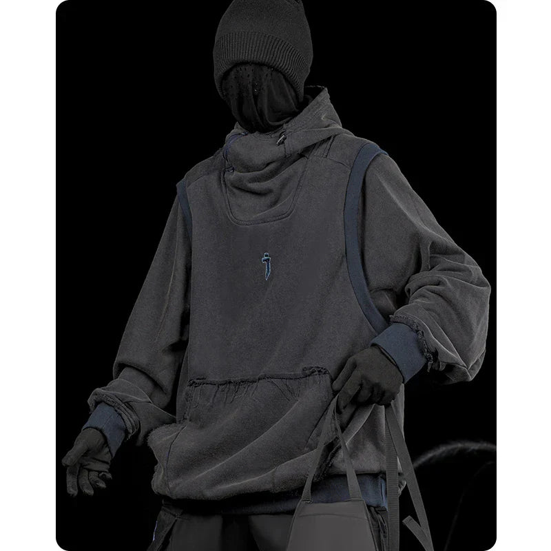 Vintage Multi-Pocket Techwear Hoodie Unisex - Hoodies & Sweatshirts - Shirts & Tops - 4 - 2024