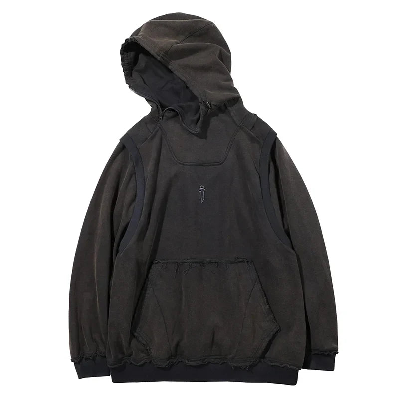 Vintage Multi-Pocket Techwear Hoodie Unisex - Black / M - Hoodies & Sweatshirts - Shirts & Tops - 8 - 2024