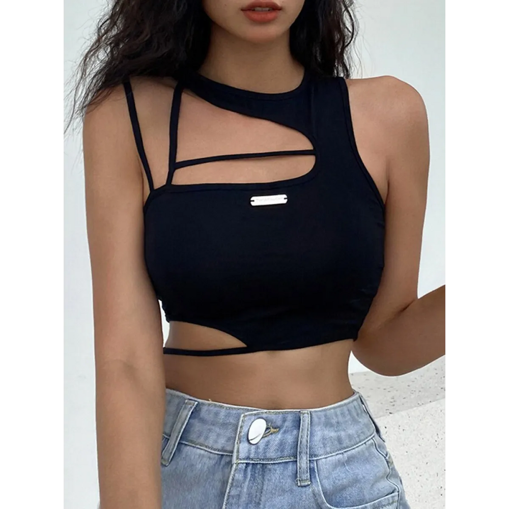 Sexy Hollow Out Techwear Tee - T-Shirts - 1