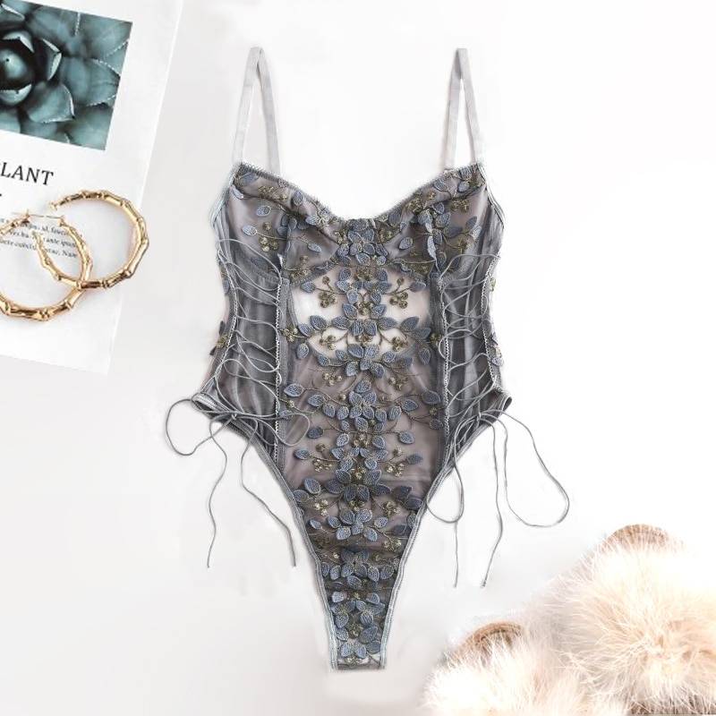 Sexy Lace Teddy Lingerie - Gray / L - Women’s Clothing & Accessories - Lingerie - 15 - 2024