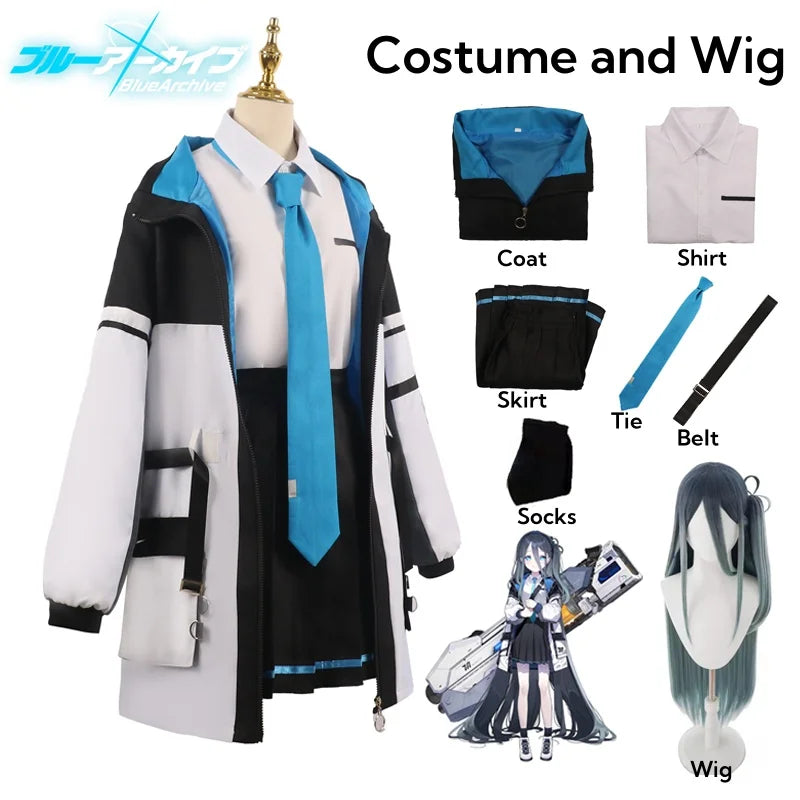 Blue Archive Tendou Arisu Cosplay Costume – Uniform Wig & Coat Set - S / Costume and Wig - Cosplay - Dance Dresses