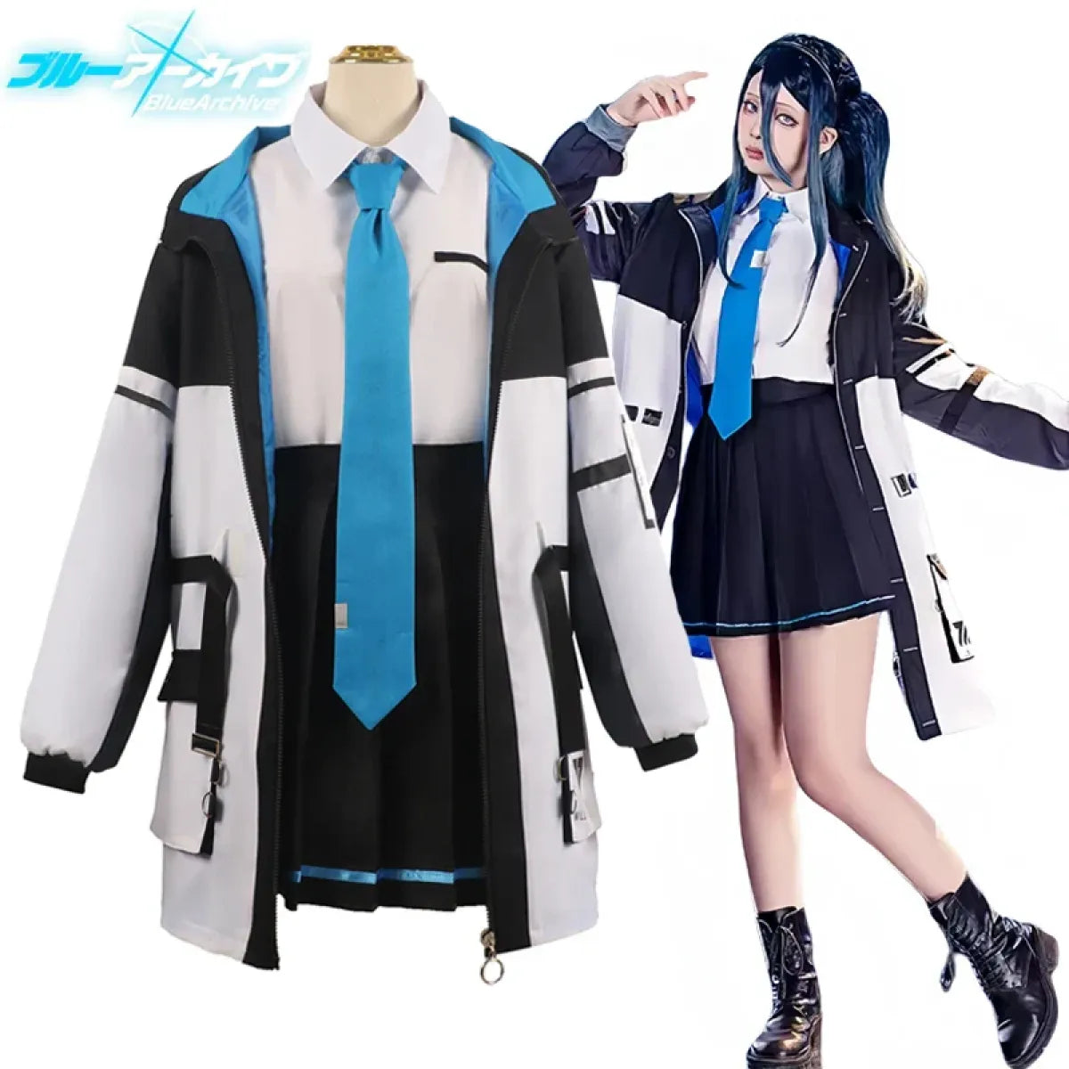 Blue Archive Tendou Arisu Cosplay Costume – Uniform Wig & Coat Set - 🎃 Spooky Season 🎃 - Long - Cosplay - 1