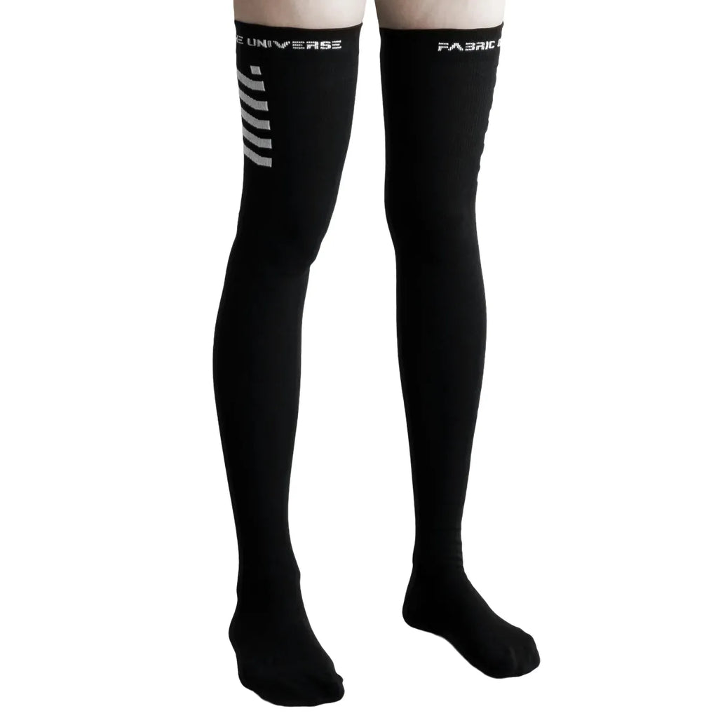 Black Logo Grip Thigh High Socks - Harajuku Style - Accessory - 3