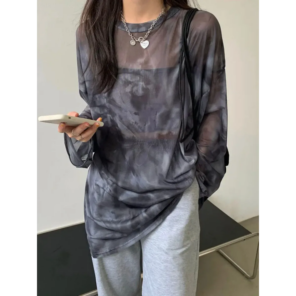 Harajuku Tie Dye Long Sleeve T-Shirt - T-Shirts - T Shirt - 1