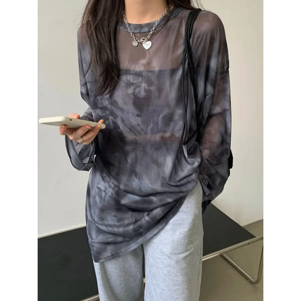 Harajuku Tie Dye Long Sleeve T-Shirt - T-Shirts - T Shirt - 1