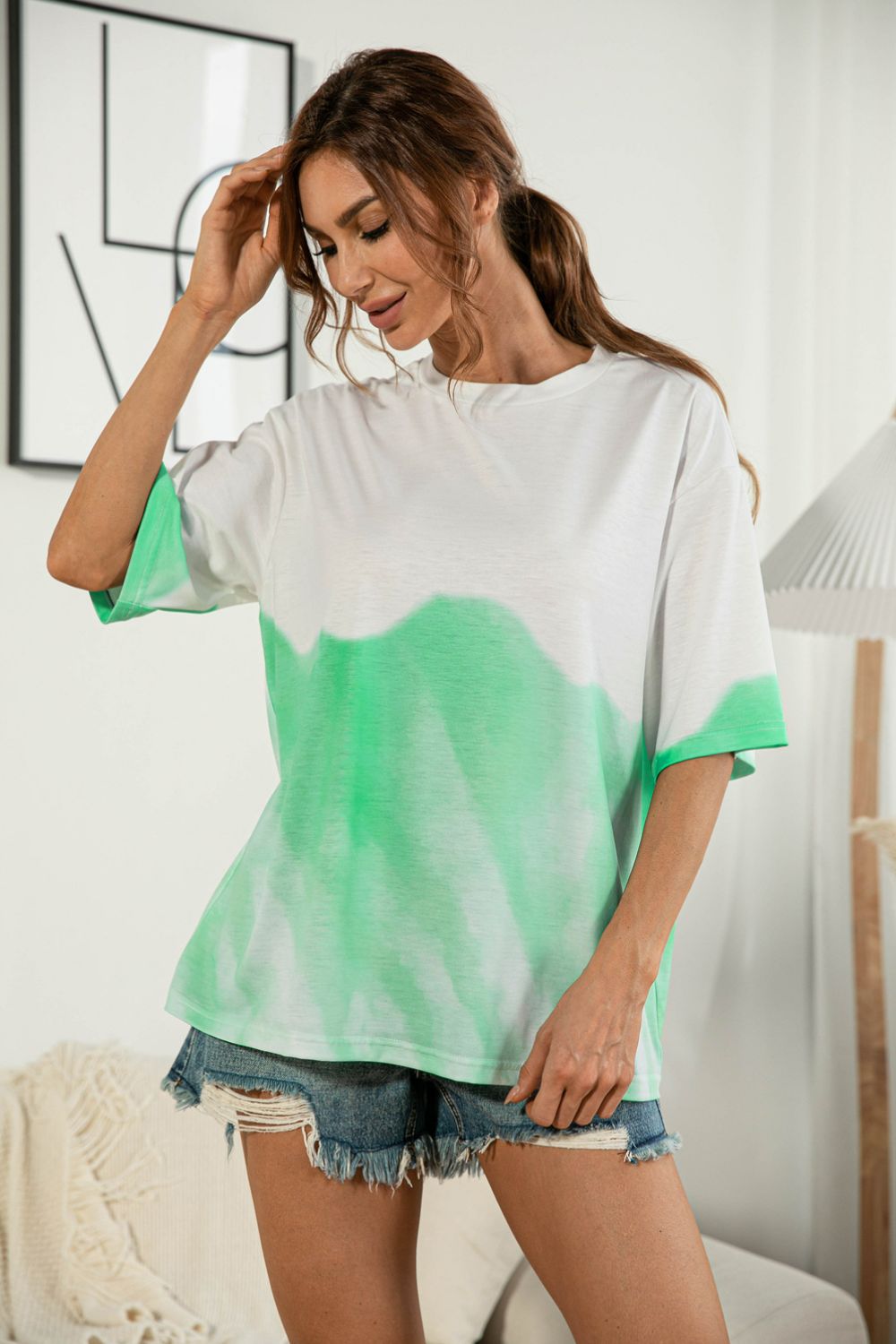 Tie-Dye Round Neck Tee Shirt - T-Shirts - Shirts & Tops - 8 - 2024