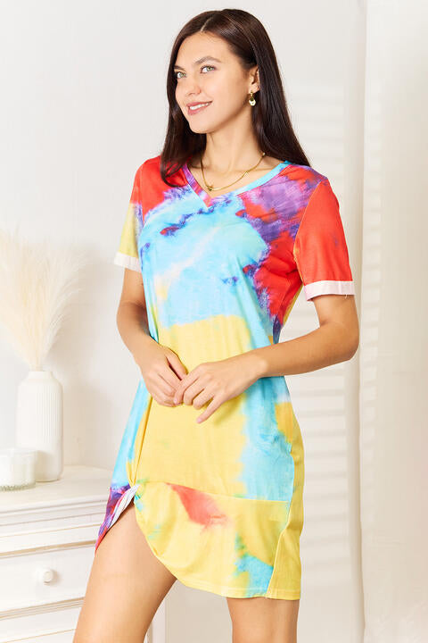 Tie-Dye V-Neck Twisted Dress - All Dresses - Dresses - 3 - 2024