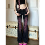 Y2K Tie Dye Flared Low Waist Jeans - Bottoms - Jeans - 1