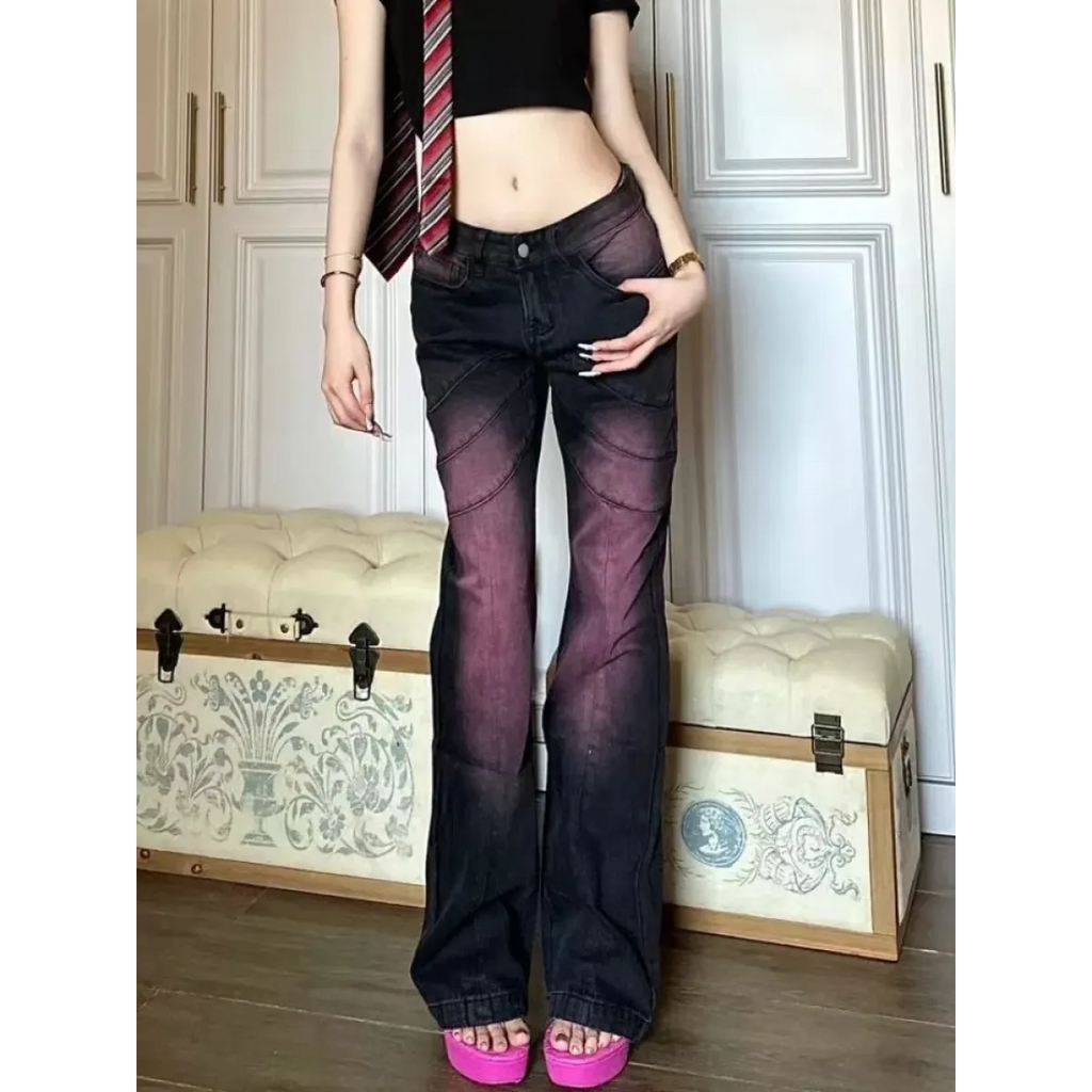 Y2K Tie Dye Flared Low Waist Jeans - Bottoms - Jeans - 2