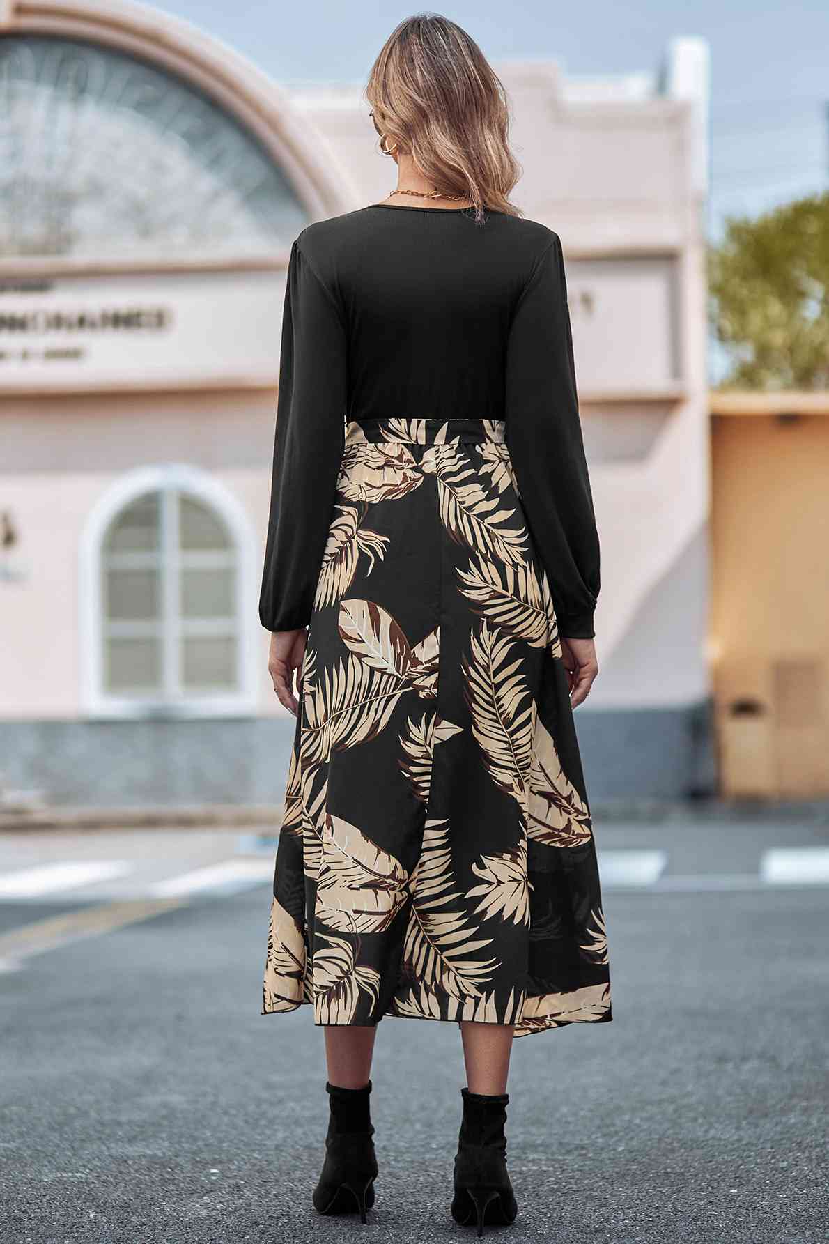 Printed Tie Waist Long Sleeve Dress - All Dresses - Dresses - 9 - 2024