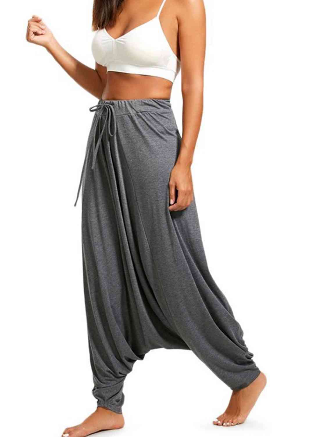 Tied Mid Waist Long Harem Pants - Bottoms - Pants - 8 - 2024