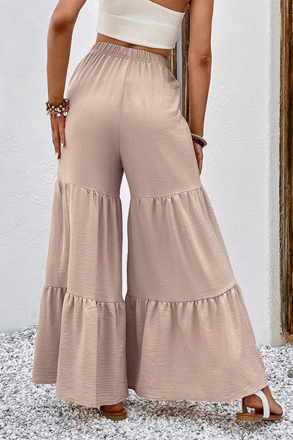 Drawstring Waist Tiered Flare Culottes - Bottoms - Pants - 2 - 2024