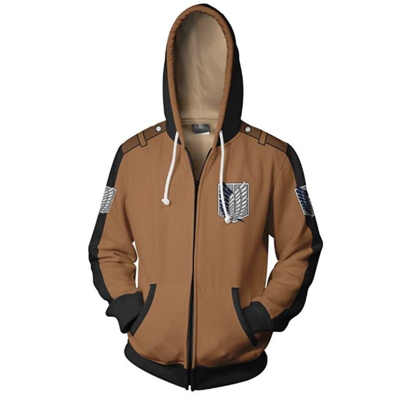 Unisex Attack On Titan Zipper Jacket - Brown / 4XL - Anime - Shirts & Tops - 13 - 2024