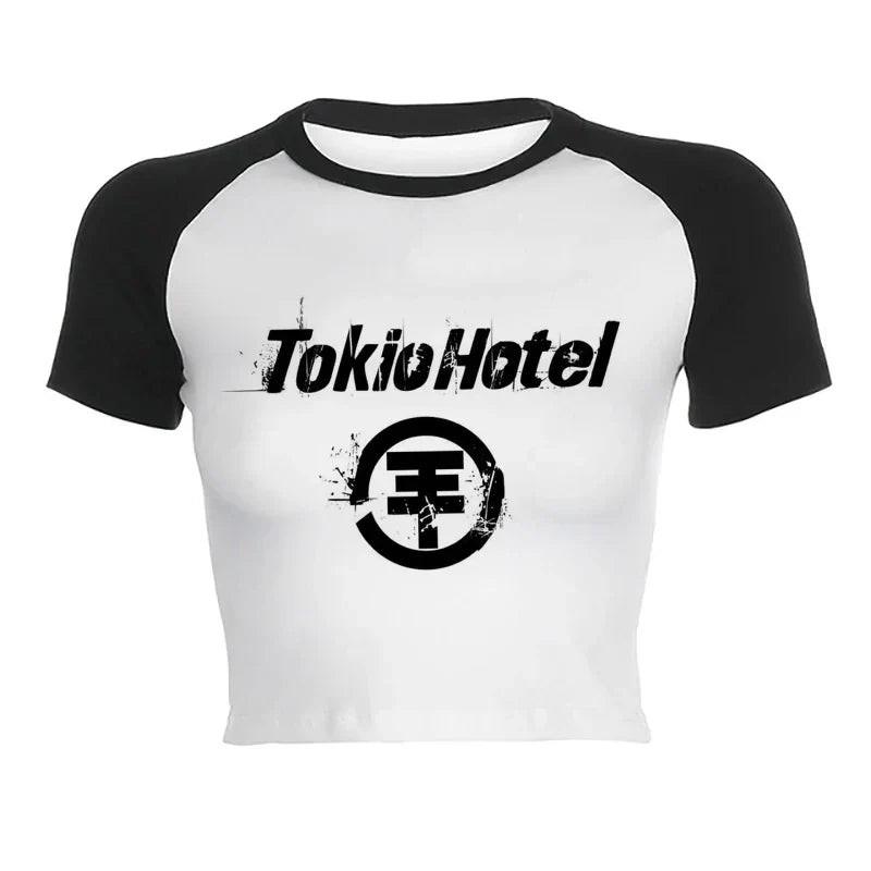 Tokio Hotel Short Sleeve Crop Top - H229 / S - Women’s Clothing & Accessories - Shirts & Tops - 2 - 2024