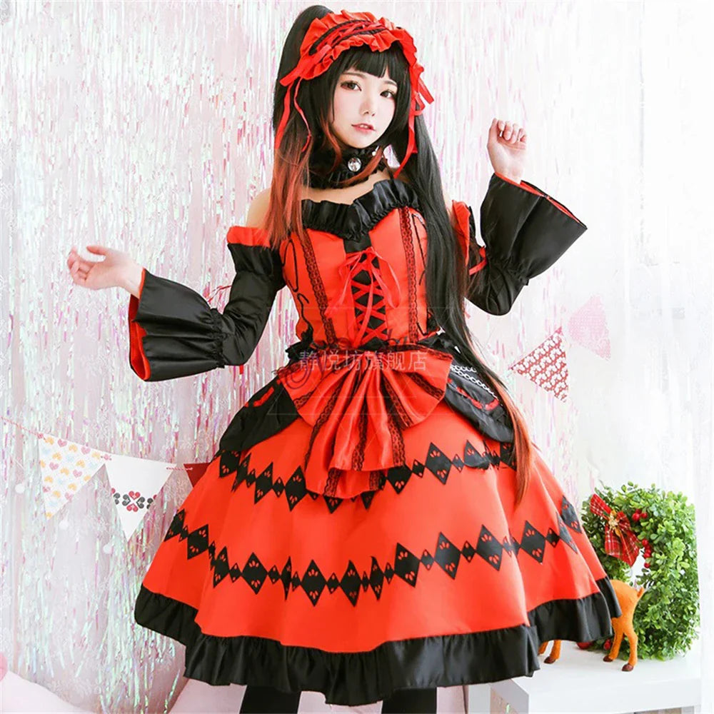 DATE A LIVE Tokisaki Kurumi Gothic Lolita Cosplay Set - Cosplay - Costumes - 4 - 2024