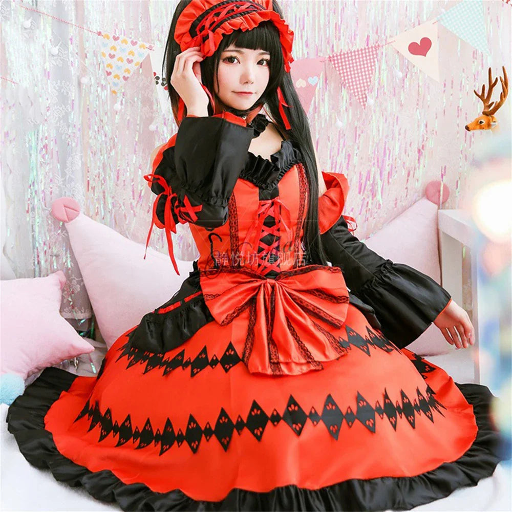 DATE A LIVE Tokisaki Kurumi Gothic Lolita Cosplay Set - Cosplay - Costumes - 5 - 2024