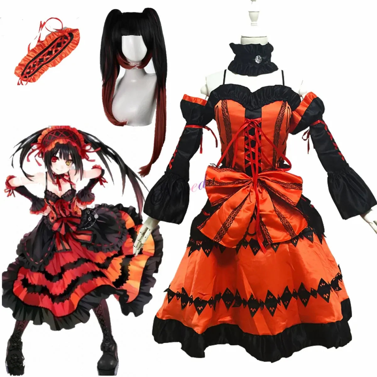 DATE A LIVE Tokisaki Kurumi Gothic Lolita Cosplay Set - Best Sellers - 1