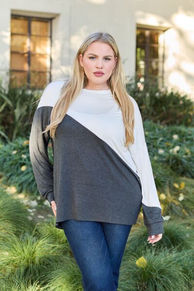 Contrast Long Sleeve Top - Tops & Tees - Shirts & Tops - 7 - 2024