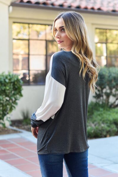 Contrast Long Sleeve Top - Tops & Tees - Shirts & Tops - 4 - 2024