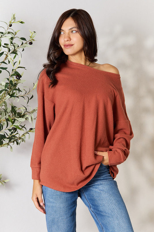 Drop Shoulder Long Sleeve Blouse with Pockets - Red / S - Tops & Tees - Shirts & Tops - 1 - 2024