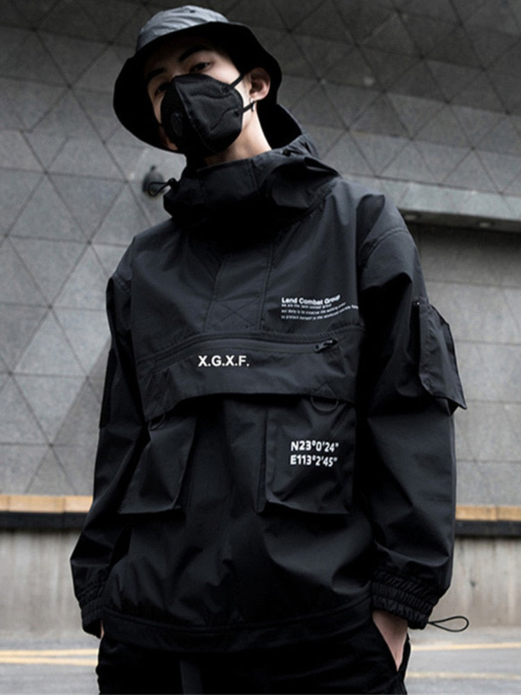 Men’s Waterproof Techwear Jacket - Tops & Tees - Shirts & Tops - 1 - 2024