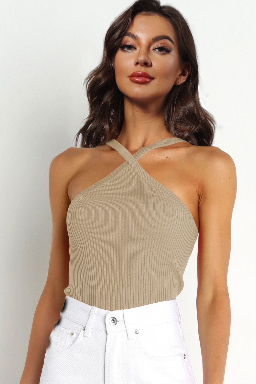 Ribbed Cami Top - Beige / S - Tops & Tees - Shirts & Tops - 7 - 2024