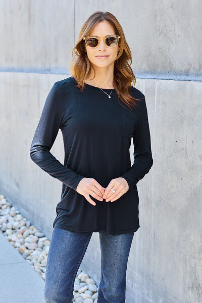 Round Neck Long Sleeve Top - Black / S - Tops & Tees - Shirts & Tops - 17 - 2024