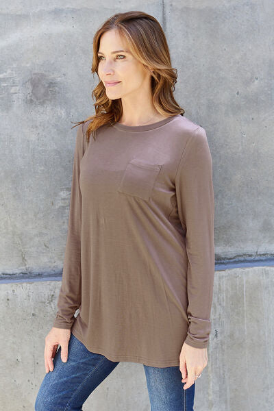 Round Neck Long Sleeve Top - Tops & Tees - Shirts & Tops - 23 - 2024