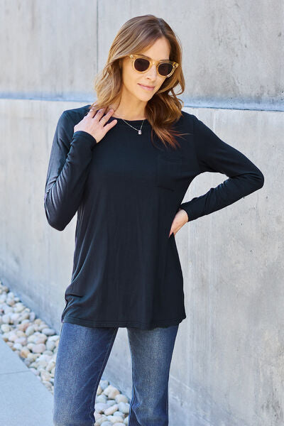 Round Neck Long Sleeve Top - Tops & Tees - Shirts & Tops - 18 - 2024