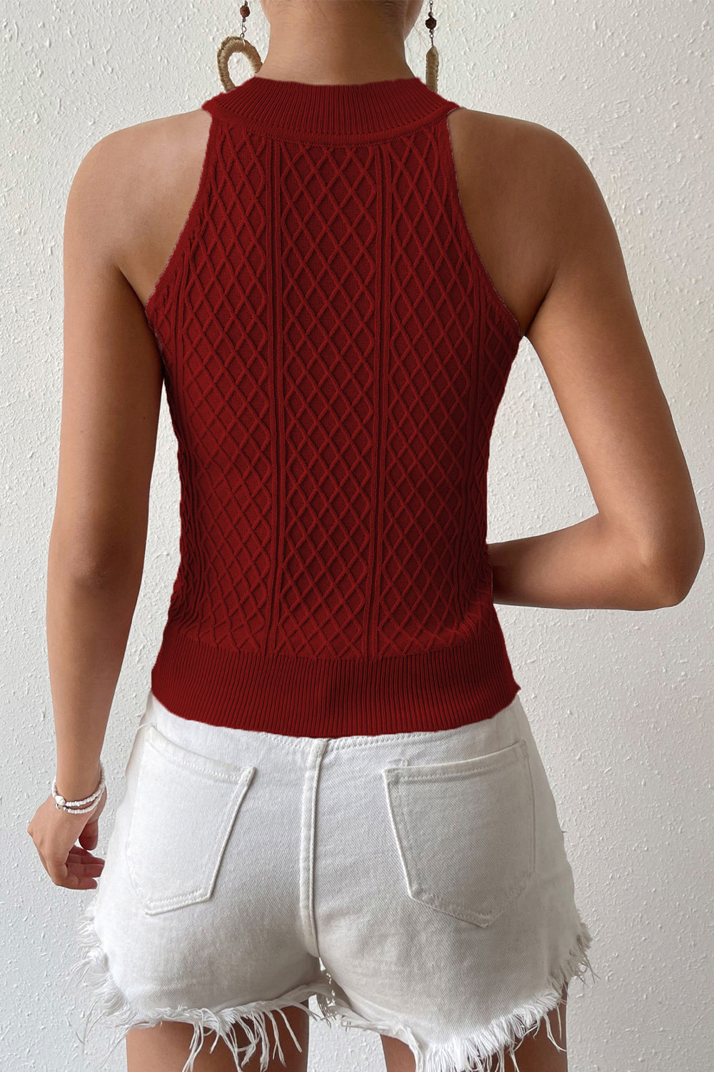 Round Neck Sleeveless Knit Top - Tops & Tees - Shirts & Tops - 12 - 2024