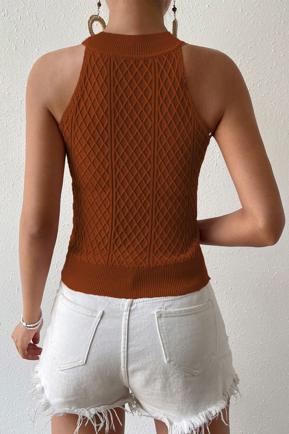 Round Neck Sleeveless Knit Top - Tops & Tees - Shirts & Tops - 18 - 2024