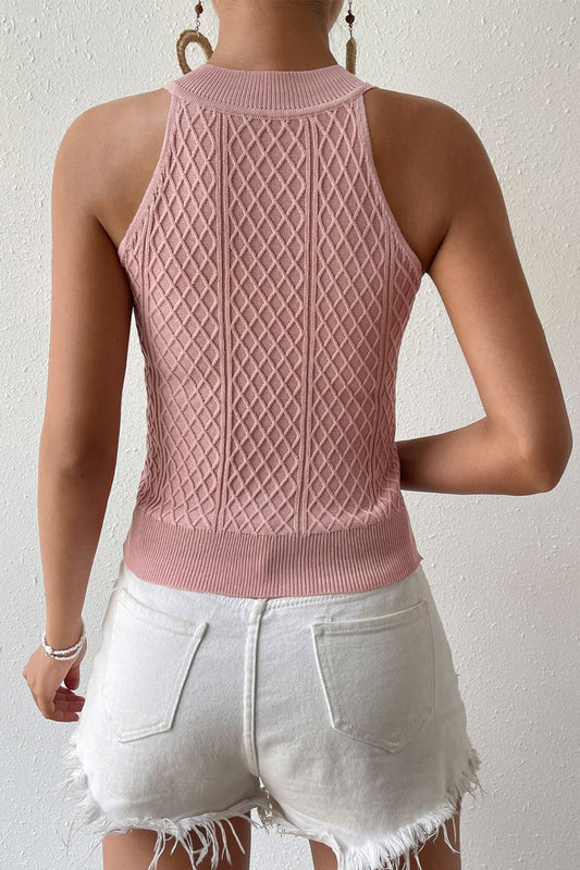 Round Neck Sleeveless Knit Top - Tops & Tees - Shirts & Tops - 2 - 2024